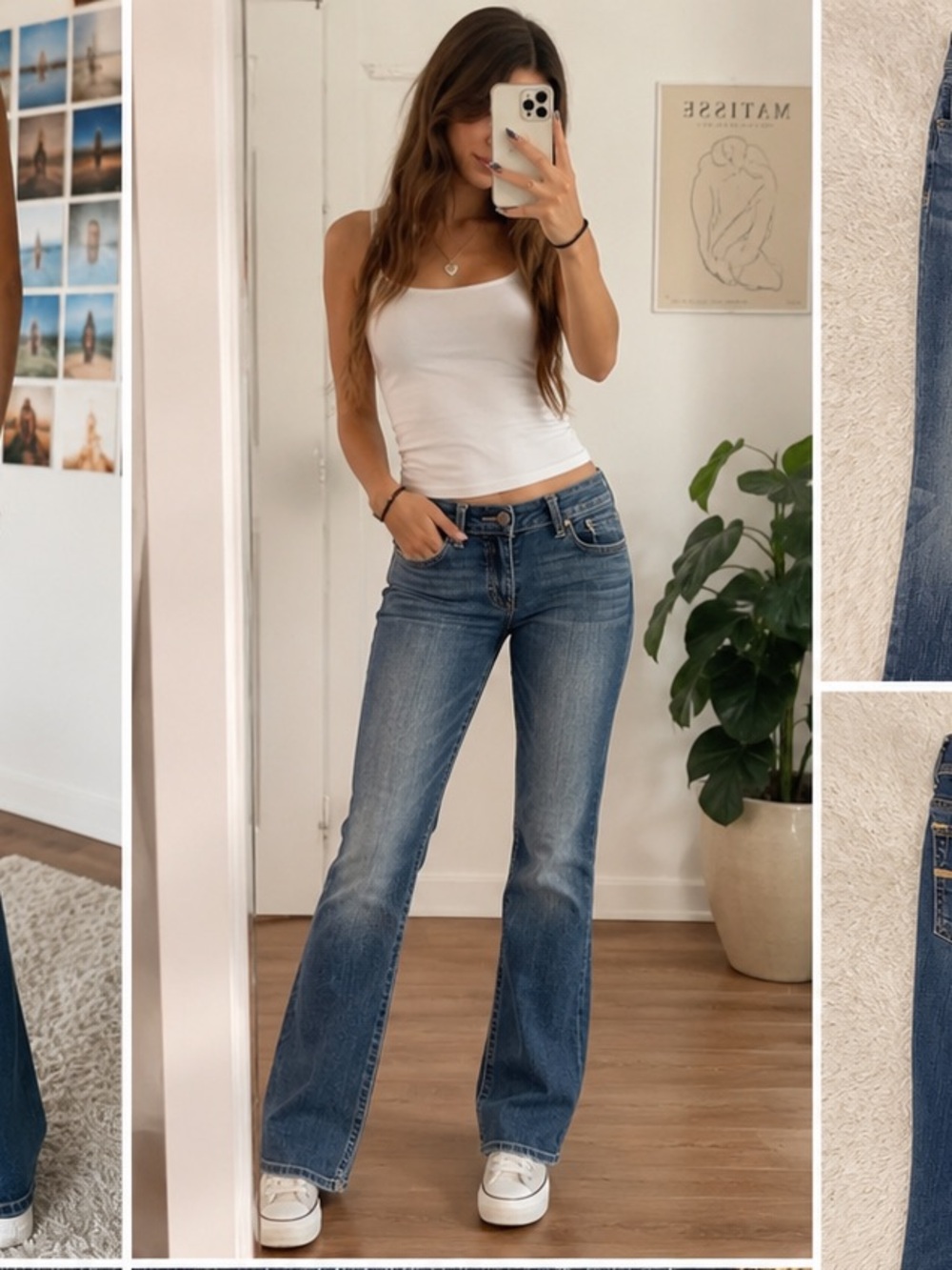 American Eagle Kick Boot Super Stretch Jeans 8 Long Medium Wash Y2K Bootcut